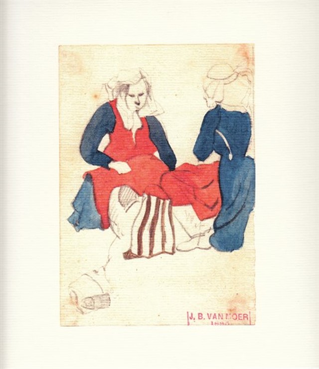 Poster: Dvije žene u nošnjama, 1858. (250x250 mm)