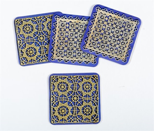 Podmetači za čaše, motiv čipke, 4 kom/paket