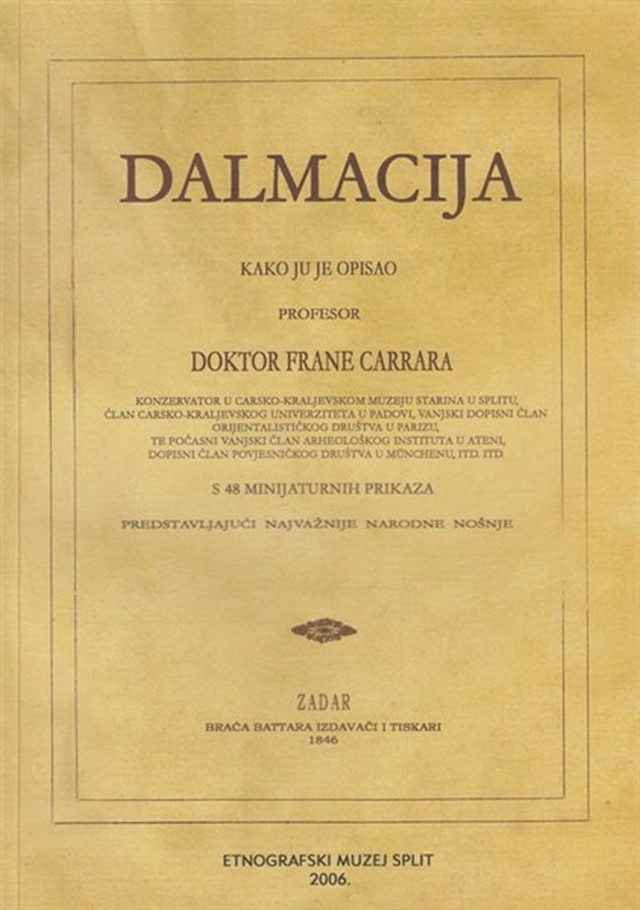 Dalmacija kako ju je opisao profesor doktor Frane Carrara